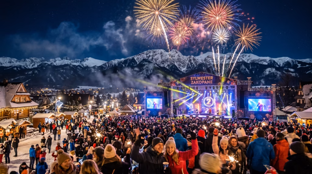 Sylwester Zakopane 2025/2026 — pakiety, domki, apartamenty i fajerwerki | nocleg-zakopane.com.pl